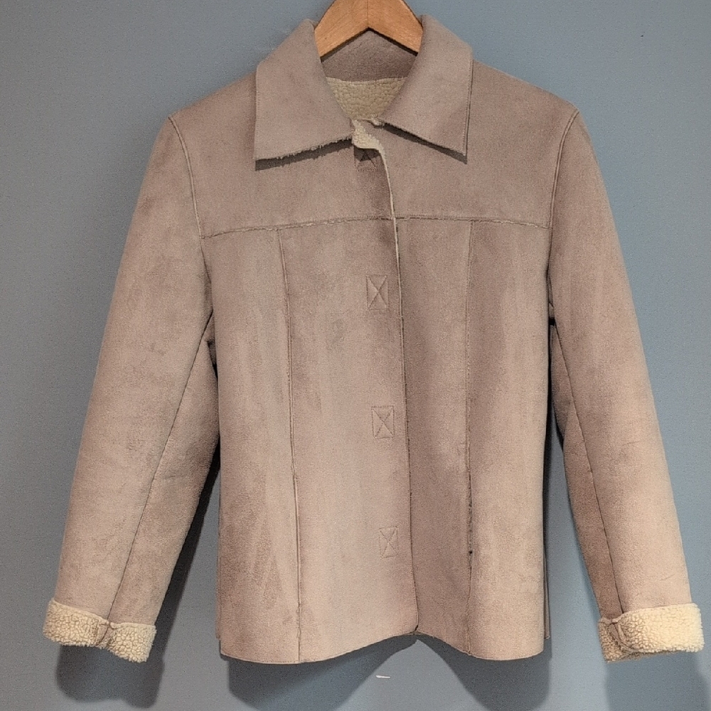 TOGO Faux Suede Women's Tan Shearling Jacket